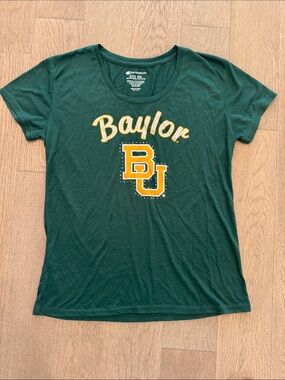 Baylor Bears Colosseum Scoop Neck Short Sleeve Green Rhinestone Womens XXL Shirt